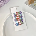 Set of 6 colorful printed snap hair clips with unique geometric patterns on white card - Colorful Wave Pattern Style