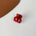 Mini kirschrote transparente Kürbis-Haarklammer für hohe Pferdeschwanz-Frisuren - Rot