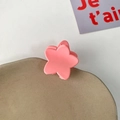 Pink matte flower hair claw clip for girls, durable plastic mini hair accessory - Pink Star