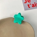 Star shaped matte mint green hair claw clip for kids on a minimalist ceramic tray - Green Five-point Star