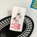 Pink cherry hair clip set for girls including four cute fruit pattern snap pins on card - Pink Cherry Style (NK046) / Pink Cherry