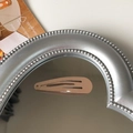 Minimalist 5cm beige glossy painted metal snap hair clip for girls and children - Light Coffee