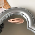 Matte apricot pink BB hair clip in a classic teardrop shape for women and children - Nude Pink