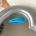 Glossy bright blue 5cm metal snap hair clip for girls with smooth lacquer finish - Lake Blue