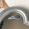 Classic 5cm silver metal snap hair clip for kids with a matte finish waterdrop design - Fluorescent Gray
