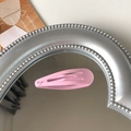 Glossy light pink spray painted metal BB hair clip for children on a mirror base - Pink