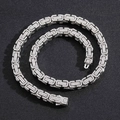 Collana a catena bizantina hip hop da uomo con maglie micro-pavé in zirconi cubici - Bracciale 7 pollici (18cm) / Argento
