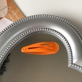 Bright orange 5cm glossy painted metal snap clip for children's hair styling - Bright Orange