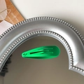 Vibrant green matte lacquer 5cm snap hair clip for kids on a decorative heart mirror - Grass Green