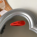 Single 5cm matte red metal snap hair clip for girls with glossy finish on mirror surface - Bright Red