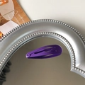 Vibrant purple matte finish metal snap hair clip for kids in classic teardrop shape - Dark Purple