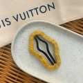 Fermaglio per capelli in maglia gialla lavorata a mano con design ovale vuoto - Giallo