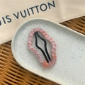 Pink and orange knitted wool wrapped hair clip for women featuring sweet cloud texture - Pink
