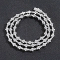 Herren Hip-Hop-Tenniskette in Silber mit Pflaumenblüten-Clustern und Zirkonia-Steinen - 7-Zoll-Armband (Länge ca. 18cm) / Silber