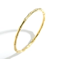 Minimalistischer vergoldeter Armreif im Bambus-Design für Damen in eleganter Optik - Gold (Länge ca. 7inch/18cm)