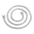 Elegante collana tennis a cuore 4mm in argento con zirconi bianchi e chiusura sicura - Argento / Bracciale da 7 pollici (circa 18 cm)