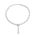 Zilveren hart tennis ketting met micro-pave zirkonia voor een hip-hop stijl look - 20inch (ca. 51cm) / Zilver