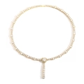 Vergulde hart hanger tennis ketting met schitterende micro-geplaveide zirkonia voor dames - 20inch (ca. 51cm) / Goud