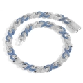 15MM infinity link hip hop Cuban chain with blue and white iced out crystals - Blue Zircon + White Zircon / 24inch Necklace (Length 60cm)
