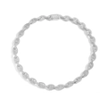 Collana a maglie 11mm color argento con pavé completo di micro zirconi cubici - Bracciale (18cm) / Argento
