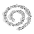 Luxurious silver XO link Cuban chain necklace with micro-paved cubic zirconia stones - Bracelet Style (BESXL0372I) / Silver