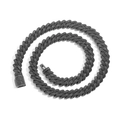 Primer plano de una cadena cubana negra con circonitas negras engastadas en micro-pavé - Pulsera 7 Pulgadas (Longitud 18cm) / Negro (Ancho 10mm)