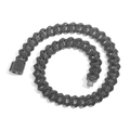 Collar de cadena cubana hip hop negro mate con circonitas negras en diseño espiral - Pulsera 7 Pulgadas (Longitud 18cm) / Negro (Ancho 15mm)