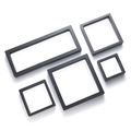 Lot de 5 cadres flottants noirs en film PE pour bijoux et pièces en plusieurs tailles - Boîte Intérieure à Suspension en Film PE (7*7*2CM)