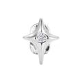 Dettaglio macro di gioielli dentali a forma di stella d'argento con intarsio di zirconi - Argento (Stile Stella 1)