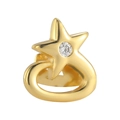 Grillz a stella dorata con zircone scintillante su sfondo bianco, stile hip-hop - Oro (Stile Stella 2)