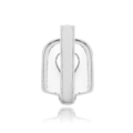 Grillz per dente singolo argento lucido con barra verticale, accessorio hip hop - Argento
