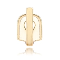 Grillz singolo dente hip hop dorato con barra verticale su superficie bianca lucida - Oro