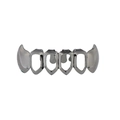 Polished silver vampire teeth grillz with hollow design for hip-hop and cosplay wear - Gun Black Lower Grillz