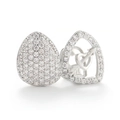 Orecchini a pera asimmetrici in argento con freccia a cuore e zirconi micro-pavé - Argento