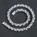 Collana tennis 9mm con zirconi cubici taglio trillion e finitura in metallo argento - Bracciale da 7 pollici (circa 18 cm) / Argento