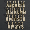 Gothic hip hop A-Z letter pendant set with white zircon stones in gold plated finish - Pendant Only (Without Chain) / Gold