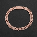 Ανδρικό hip hop κολιέ 18mm rose gold cuban link με επικάλυψη από ζιργκόν - Βραχιόλι 9 ιντσών (23cm) / Ροζ χρυσό