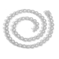 Luxueux collier tennis de 8mm avec zircons micro-pavés et fermoir à boîte sécurisé - Argent - Style de Strass Rond