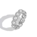 Lussuoso anello in argento con zirconi a taglio cushion e dettagli in micro-pavé - US 5 / Argento