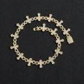 Collier hip hop à maillons croix infini en finition dorée serti de zircone cubique - 7 Pouces (18cm) / Or
