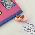 Cute pink resin hair clip with funny pigtail girl cartoon character for young girls - Pink