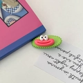 Cute green cartoon sausage clown hair clip with funny big eyes for little girls - Green