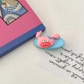 Cute pink monster hair clip with blue cloud base for girls and toddlers - Blue