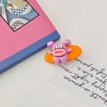 Cute cartoon monster hair clip in purple and orange resin for young girls and children - Orange