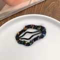 Barrette à cheveux tricotée multicolore faite main avec texture en laine vintage - Nuages ​​- Noirs