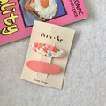 Barrettes à cheveux en tissu rose à fleurs pour filles, style coréen doux - Pince Ovale Florale Et Unie