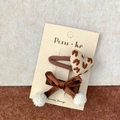 Set di fermagli per capelli in stile coreano con stampa leopardata e fiocco in velluto - Stile Cuore E Fiocco