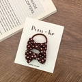 Set di elastici per capelli con fiocco marrone a pois ad alta elasticità in stile coreano - Fiocco a Pois Scuri