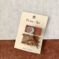 Set di fermagli per capelli marroni in stile coreano con motivo pied-de-poule e fiocco - Stile Quadrato E Quadrato Con Frange