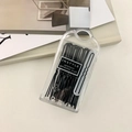 24-piece set of black wave-shaped U hair pins in a transparent hook storage box - Black